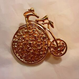 Tricycle Brooch Goldtone